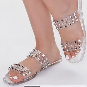 Clear studded Sandals